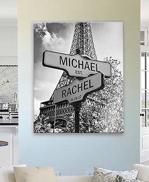  Personalized Paris Street Sign - Couples Names Custom Sign - Custom Anniversary Gift Wedding Gift by MuralMax 