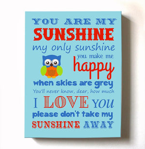 Baby Boy Nursery Art - You Are My Sunshine Canvas Art - New Baby Gift - Choice of Designer ColorsBaby ProductMuralMax Interiors