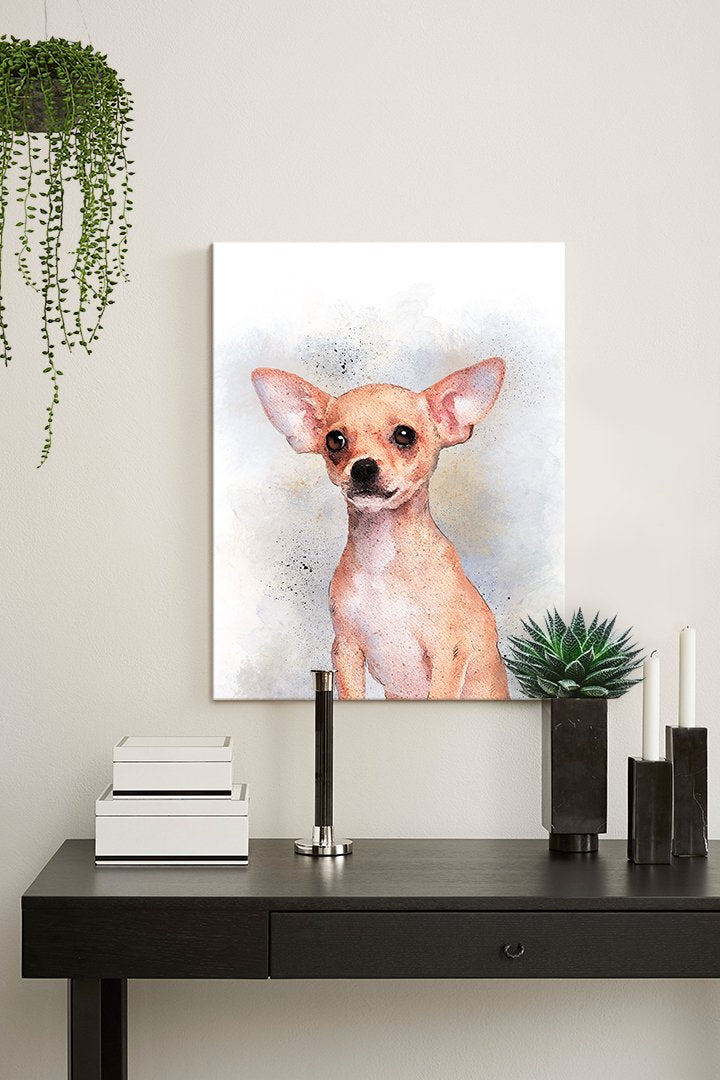 Chihuahua Wall Art Canvas Print Watercolor Pet Painting Animal Illustration Home Decor Nursery Decor Contemporary Dog Art