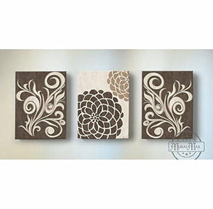 Elegant Floral Mums Canvas Collection - Set of 3-B01D7RRNC0 - MuralMax Interiors