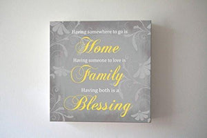 Home Family Blessing Quote - Stretched Canvas Wall Art - Make Your Wedding & Anniversary Gifts Memorable - Unique Wall Decor - Color - Gray - 30-DAY-B018KOCF00-MuralMax Interiors