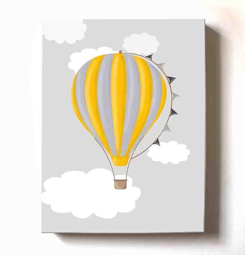 Hot Air Balloon Baby Boy Nursery Decor Balloon Canvas Art The