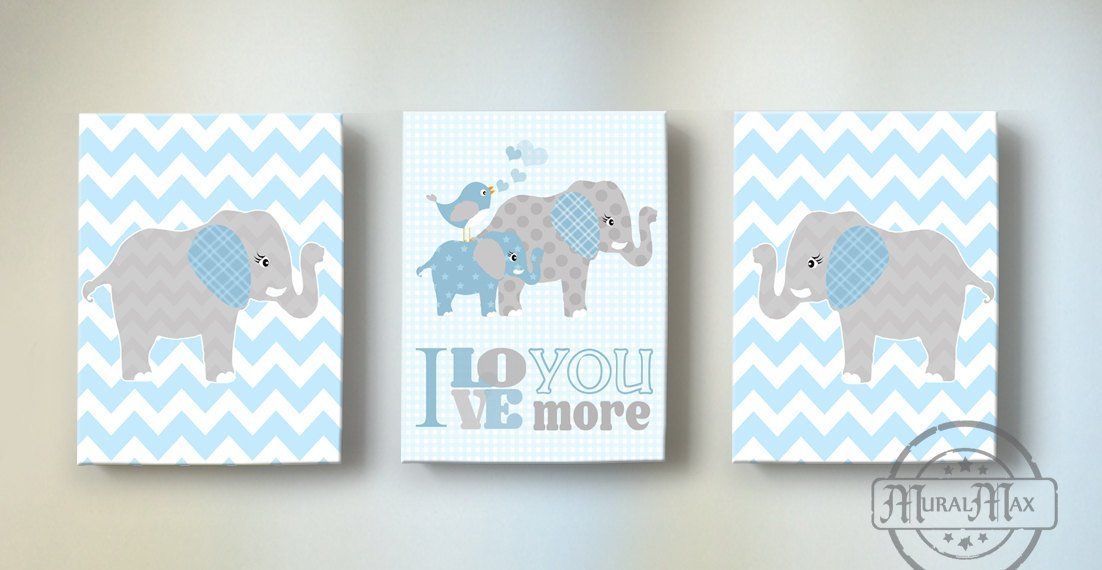 I Love You More Baby Boy Canvas Nursery Decor Inspirational