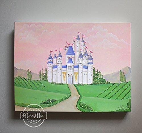 MuralMax Nursery Wall Decor - Princess Castle Theme for Girls - Canvas ...