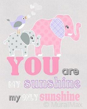 Nursery Art - You are My Sunshine & Whimsical Friends - Unframed Prints - Set of 4-B018KOAVME-MuralMax Interiors