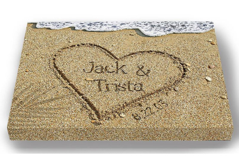 Personalized Beach Canvas Wall Art Names Written in Sand Unique Wa