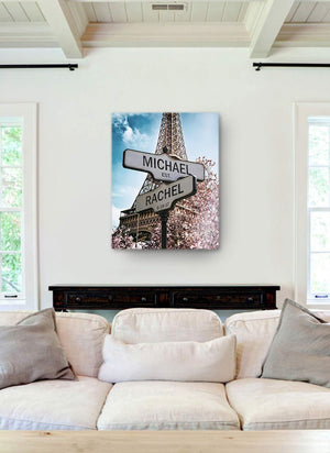 Personalized Paris Street Sign - Couples Names Custom Sign - Custom Anniversary Gift Wedding Gift-MuralMax Interiors