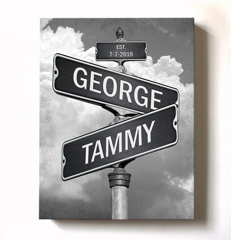  Personalized Street Sign Print - Lovers crossroads