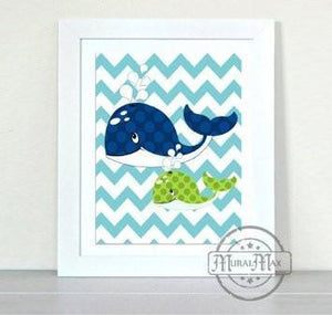 The Whimsical Nursery Whale Collection - Unframed Print-B018KOBHWM-MuralMax Interiors