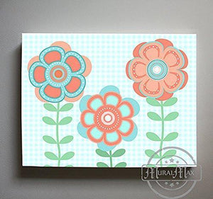 Whimsical - Daisy Floral Nursery Decor - The Canvas Flower Bed & Bath Collection-B01D7RS1EE-MuralMax Interiors