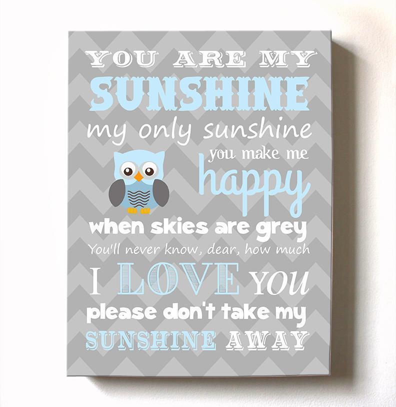 Bring Me Sunshine Art Wall Canvas Typography Inspiring Quote 