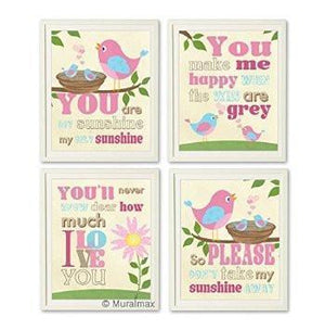 You are My Sunshine Theme - Unframed Prints - Set of 4-B018KOIMTI-MuralMax Interiors