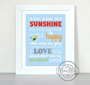 You are My Sunshine Wall Decor - Unframed Print-B018KOI0J0-MuralMax Interiors