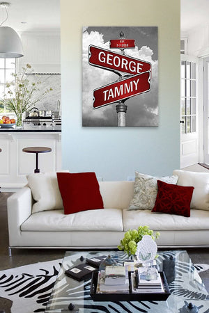 Personalized Street Signs – Custom Couple &amp; Family Wall Art
