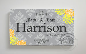  Floral Family Name Personalized Sign 