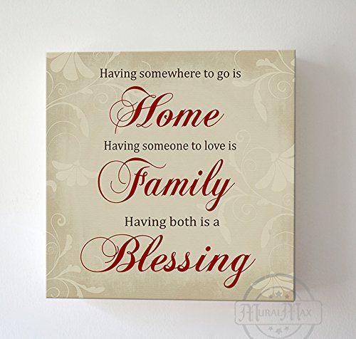 Home Family Blessing Quote Canvas Wall Art - Housewarming Gift Unique Wall Decor
