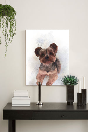 Yorkshire Terrier Canvas Wall Art - Watercolor Painting - Animal Illustration - Home Decor - Nursery Decor Contemporary Pet ArtHomeMuralMax Interiors