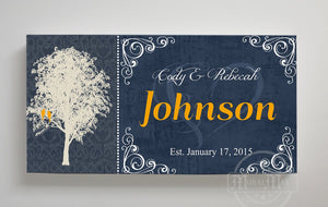 Personalized family name sign canvas wall art custom last name established date