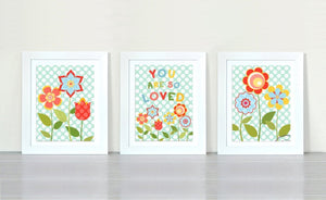 Abstract Polka Dot - Floral You Are So Loved Nursery Art - Unframed Prints - Set of 3-B018KOB0V0Baby ProductMuralMax Interiors
