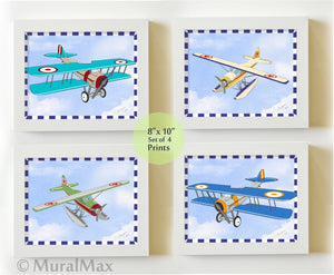 Airplane Nursery Aviation Collection - Unframed Prints - Set of 4-B018KOBLS2Baby ProductMuralMax Interiors