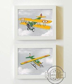 Aviation Vintage Airplane Art - Unframed Prints - Set of 2-B018KOCG90Baby ProductMuralMax Interiors