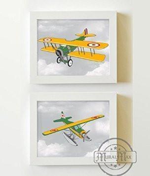 Aviation Vintage Airplane Art - Unframed Prints - Set of 2-B018KOCG90