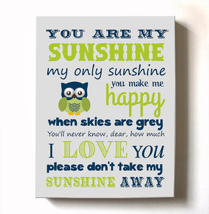 Baby Boy Nursery Art - You Are My Sunshine Canvas Art - New Baby Gift - Choice of Designer ColorsBaby ProductMuralMax Interiors