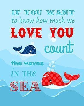 Baby Boy Whale Nursery Decor - If You Want To Know How Much I love You - Unframed PrintBaby ProductMuralMax Interiors