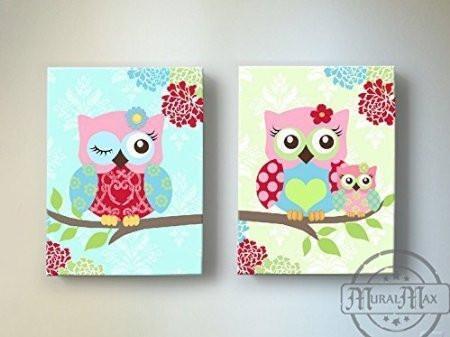 Owl canvas art for nursery hotsell