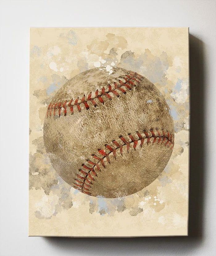 Baseball Sports Canvas Nursery Wall Decor - Unique Boy Room Art Gifts for Bedrooms & Playrooms - Great Baby Shower Presents