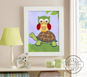 Best Friends - Turtle &amp; Owl Nursery Art Print - Unframed PrintBaby ProductMuralMax Interiors