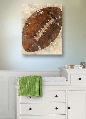 Boys Sports Canvas Nursery Wall Decor - Unique Football Art Gifts for Bedrooms & Playrooms - Great Baby Shower Presents - MuralMax Interiors