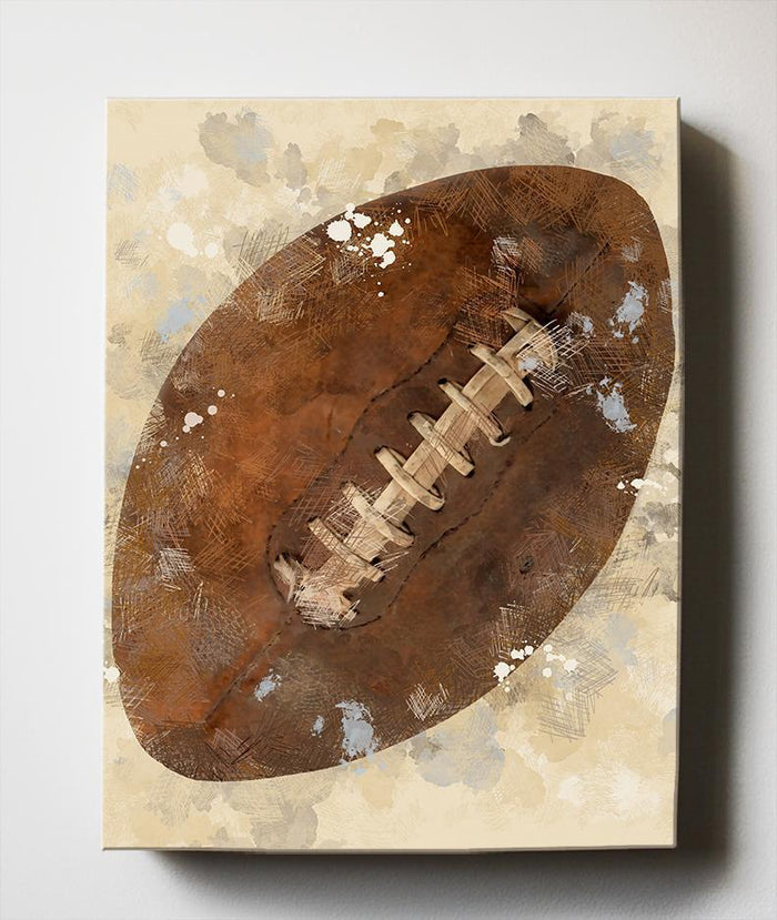 Boys Sports Canvas Nursery Wall Decor - Unique Football Art Gifts for Bedrooms & Playrooms - Great Baby Shower Presents