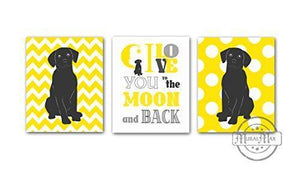 Chevron & Polka Dots Inspirational Puppy Dog Rhyme - Set of 3 - Unframed Prints-B01CRMJDWE - MuralMax Interiors