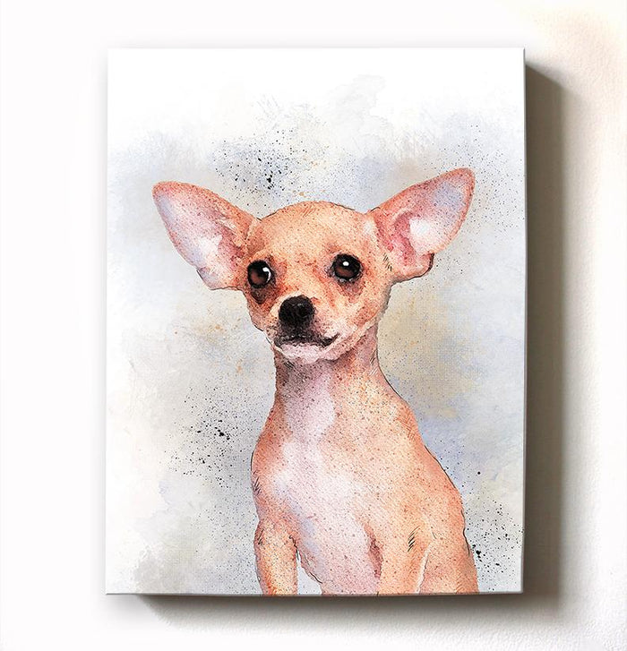 Chihuahua Wall Art Canvas Print - Watercolor Pet Painting - Animal Illustration - Home Decor - Nursery Decor Contemporary Dog Art