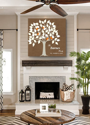 Custom Canvas Wedding Tree - Personalized Unique Family Tree Canvas Art - Make Your Wedding & Anniversary Gifts Memorable Color - Brown - B01IFBS46C - MuralMax Interiors