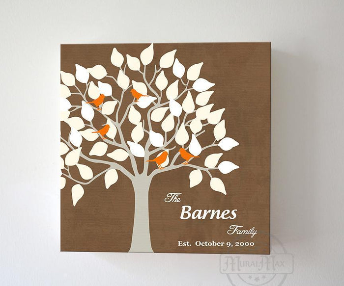 Custom Canvas Wedding Tree - Personalized Unique Family Tree Canvas Art - Make Your Wedding & Anniversary Gifts Memorable Color - Brown - B01IFBS46C