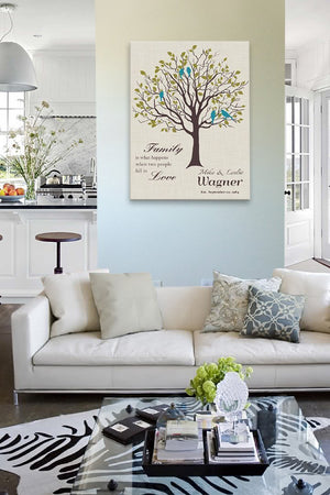 Custom Family Tree Gift - When Two People Fall In Love Canvas Wall Art - Wedding & Anniversary Gifts - Unique Wall Decor - Color Ivory - MuralMax Interiors