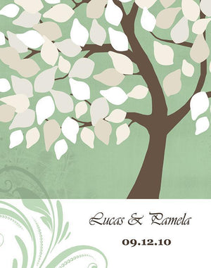 Custom Family Tree Guest Book Canvas Wall Art, Make Your Wedding & Anniversary Gifts Memorable, Unique Wall Decor - Green - B01LZ45D4T - MuralMax Interiors