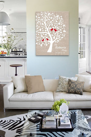 Custom Family Tree - Stretched Canvas Wall Art - Make Your Wedding & Anniversary Gifts Memorable - Unique Decor - Color Beige # 1 - 30-DAY - Color - Tan - B01L7IB99O - MuralMax Interiors