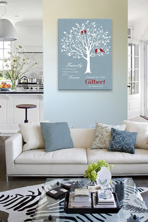 Custom Family Tree, When Two People Fall In Love, Stretched Canvas Wall Art, Wedding & Anniversary Gifts, Unique Wall Decor, Color, Charcoal - 30-DAY - Color - Blue Haze - B01KPFOJTC - MuralMax Interiors