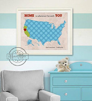 Custom - Home is Whenever I'm With You Theme - Unframed Print-B01D7RTRPQ - MuralMax Interiors