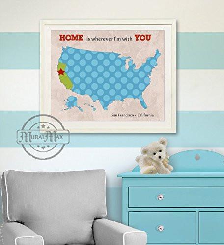 Custom - Home is Whenever I'm With You Theme - Unframed Print-B01D7RTRPQ