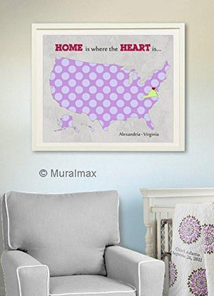 Custom - Home is Where The Heart is Rhyme - Unframed Print-B01D7RTTXQ - MuralMax Interiors