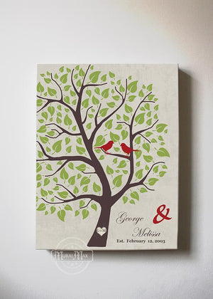 Custom Wedding Gift - Unique Family Tree - Stretched Canvas Wall Art - Wedding & Anniversary Gift - Color Beige - MuralMax Interiors