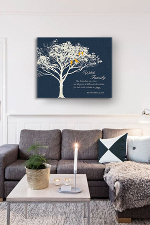 CUSTOMIZE YOUR CANVAS - Personalized Family Tree Canvas Wall Art - Navy # 2 - B01M11T4TV - MuralMax Interiors