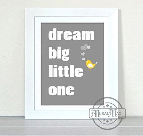 Dream Big Little One Love Bird Inspirational Nursery Art - Unframed Print-B01CRMKEEA
