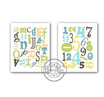 Educational ABC 's & 123's Toddler Collection - Unframed Prints - Set of 2-B018KOIJTQ