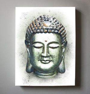 Enlightened Buddha Canvas Art - Watercolor Art Zen Home Decor - Spiritual Yoga DecorHomeMuralMax Interiors
