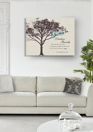 Family, Like Branches On A Tree - Custom Family Tree Canvas Art - Ivory # 1 - B01M11T4TV-MuralMax Interiors